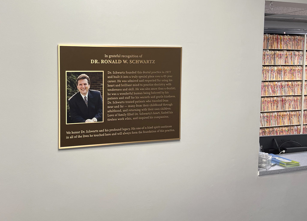 24"w x 18"h bronze plaque with Fullcolor Giclee photo insert Brown Leatherette Background Interior Use