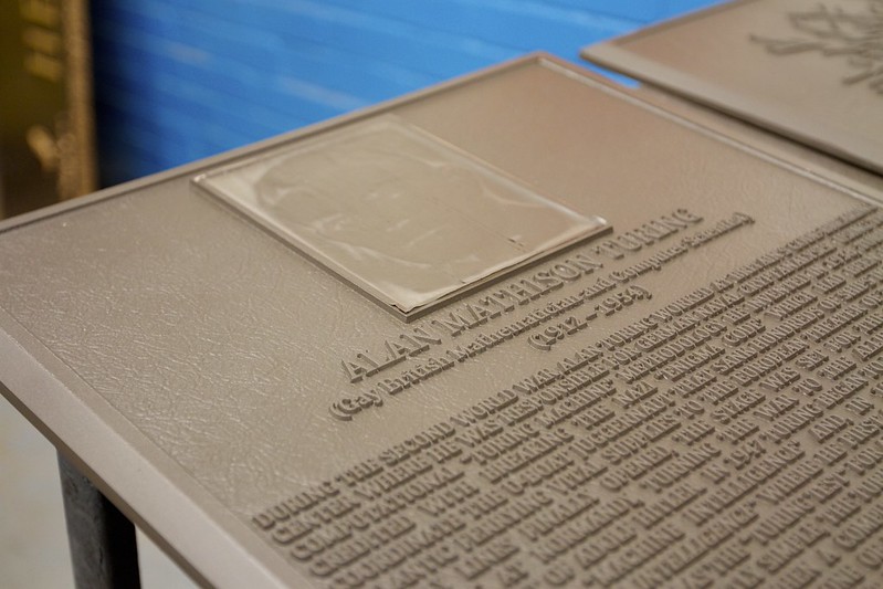 Plaque with background color paint applied. Raised letters and border will then be sanded, revealing the bronze finish