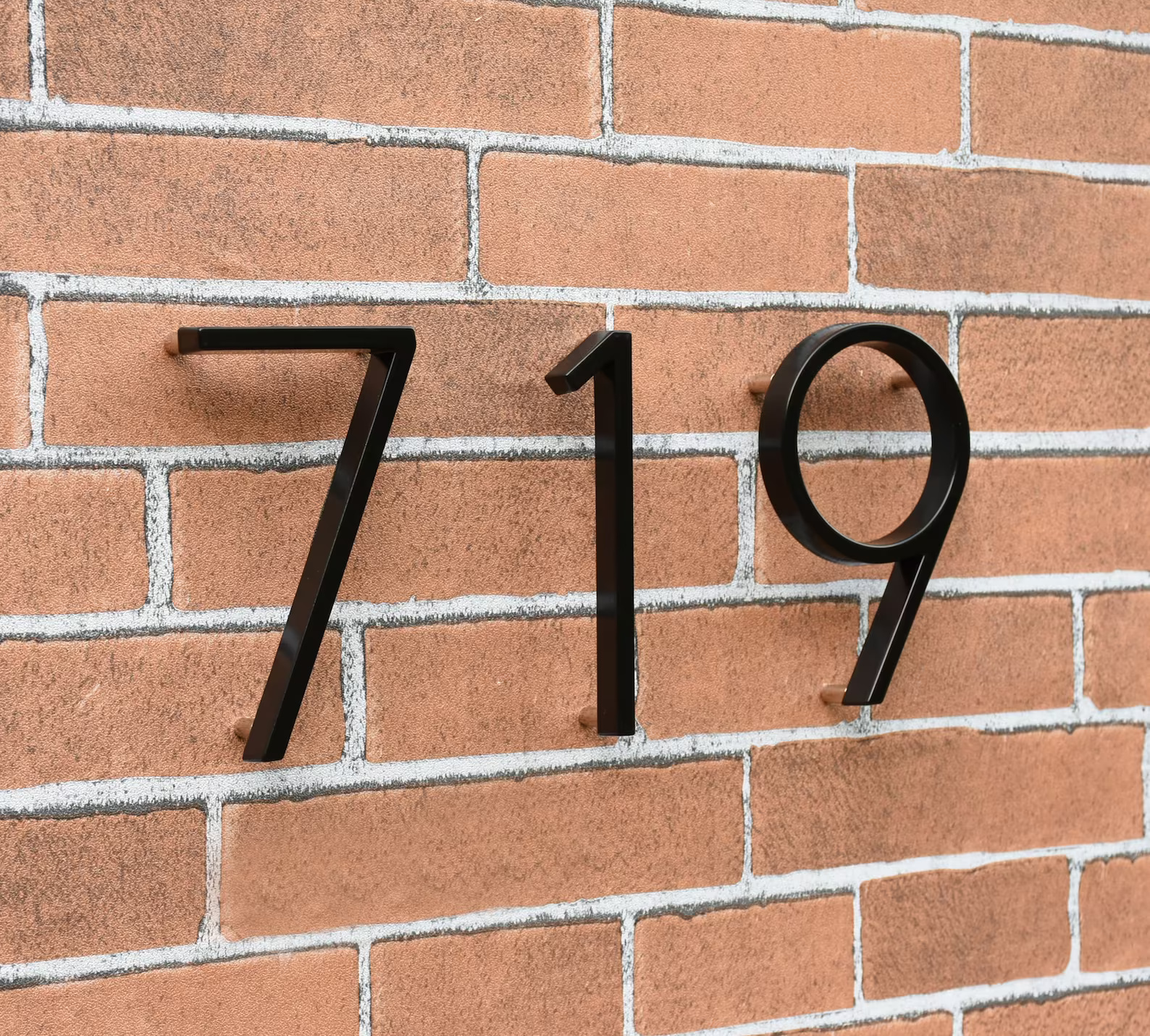 Aluminum House numbers on brick