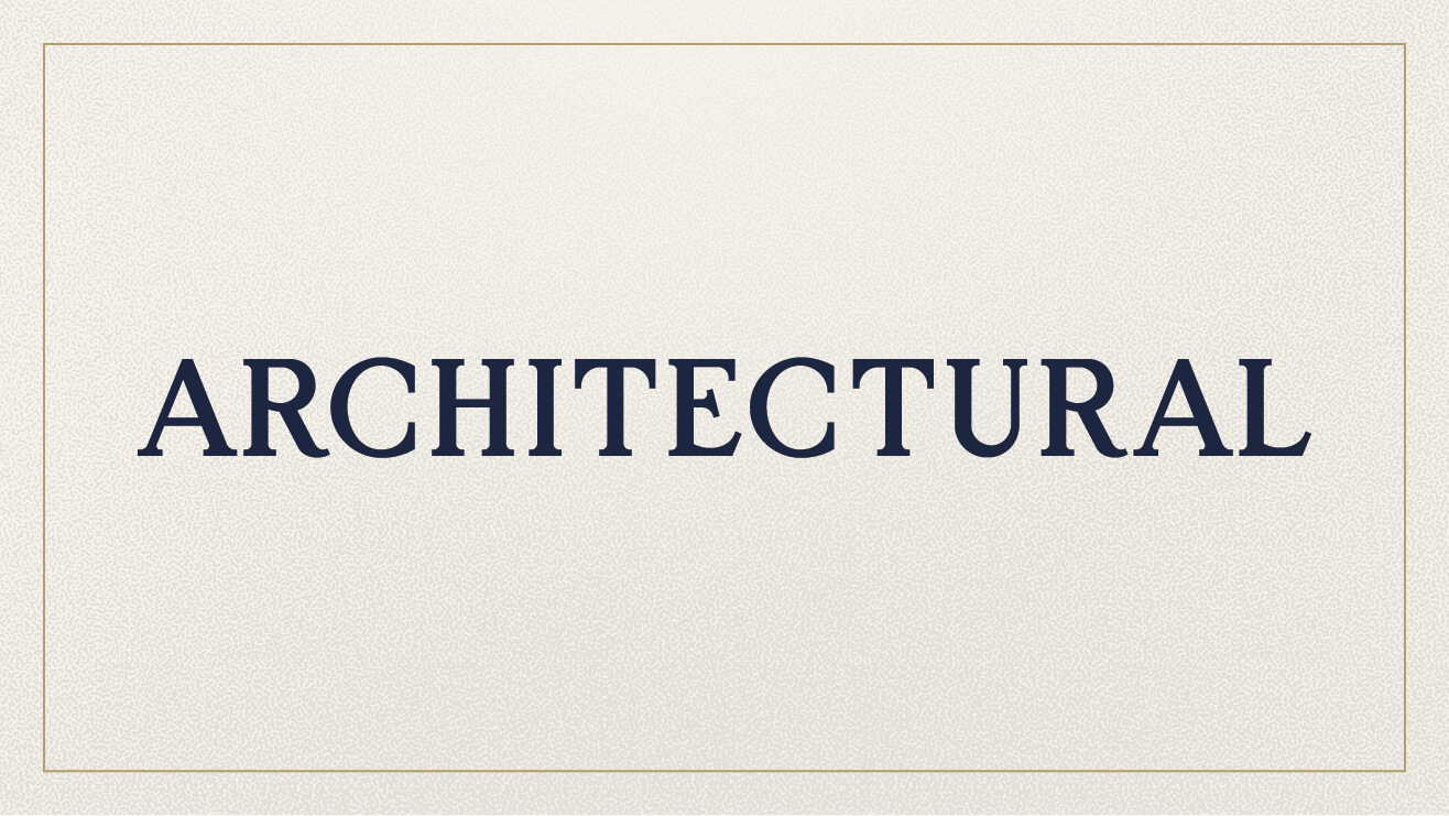 Example of the Architectural font.
