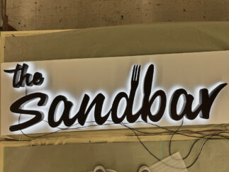 Backlit custom logo  fabricated natural corten steel metal exterior use