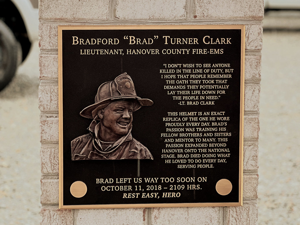 Brad Turner Clark Bronze Memorial Plaque with Bas Relief Image Sculpture