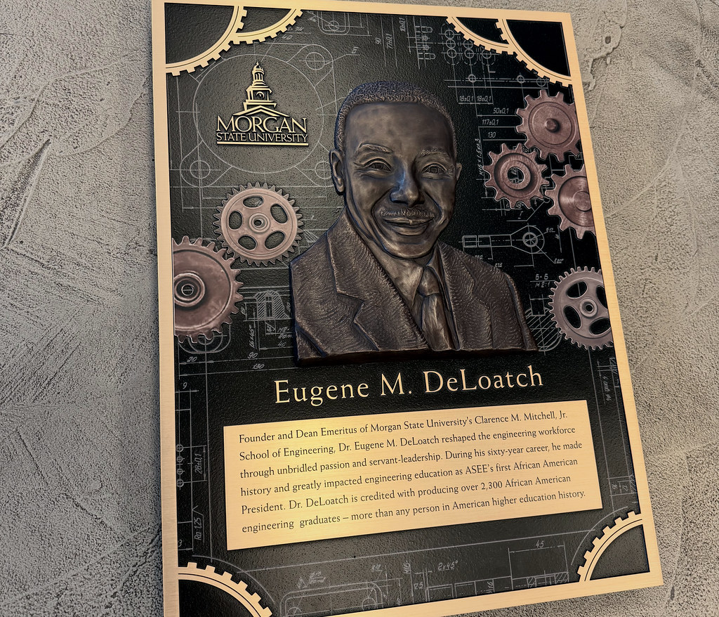 Bronze memorial plaque with custom UV text and details with Bas Relief image portrait