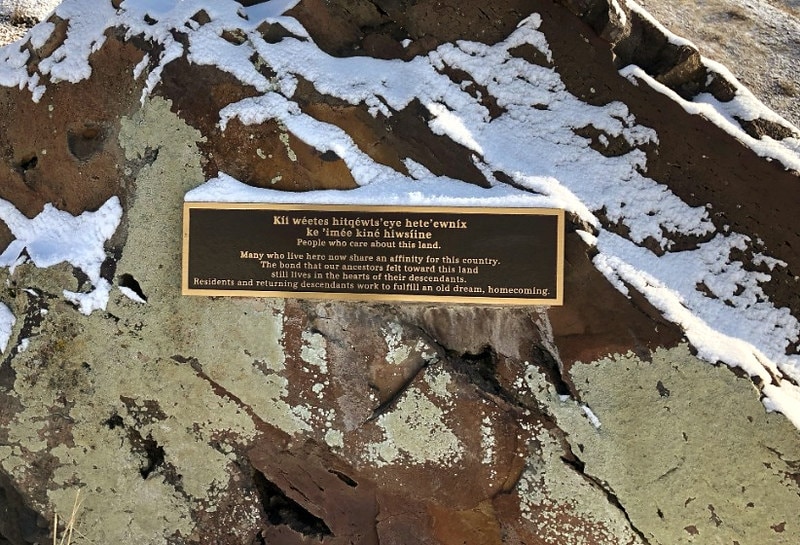 Bronze Plaque In Snow