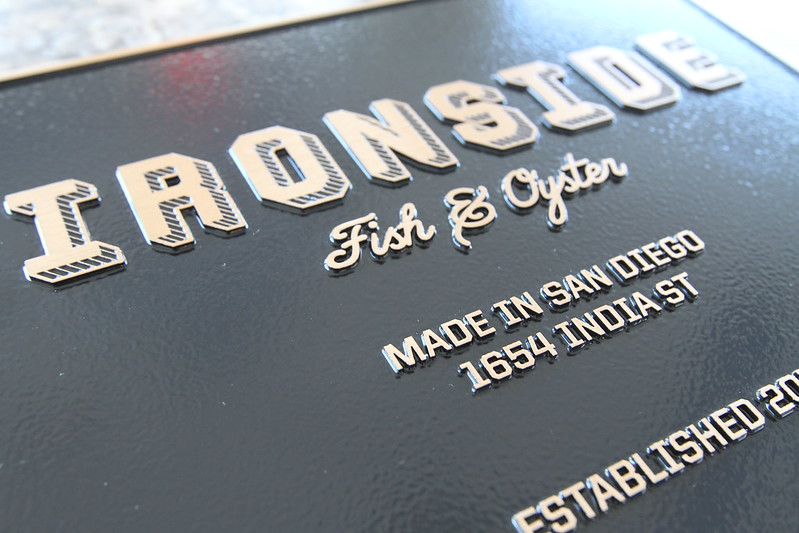 Bronze plaque used to reflect the theme of the restaurant