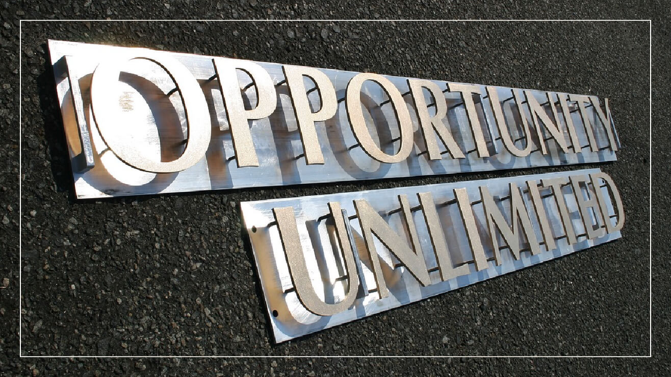 Example of bronze letters.