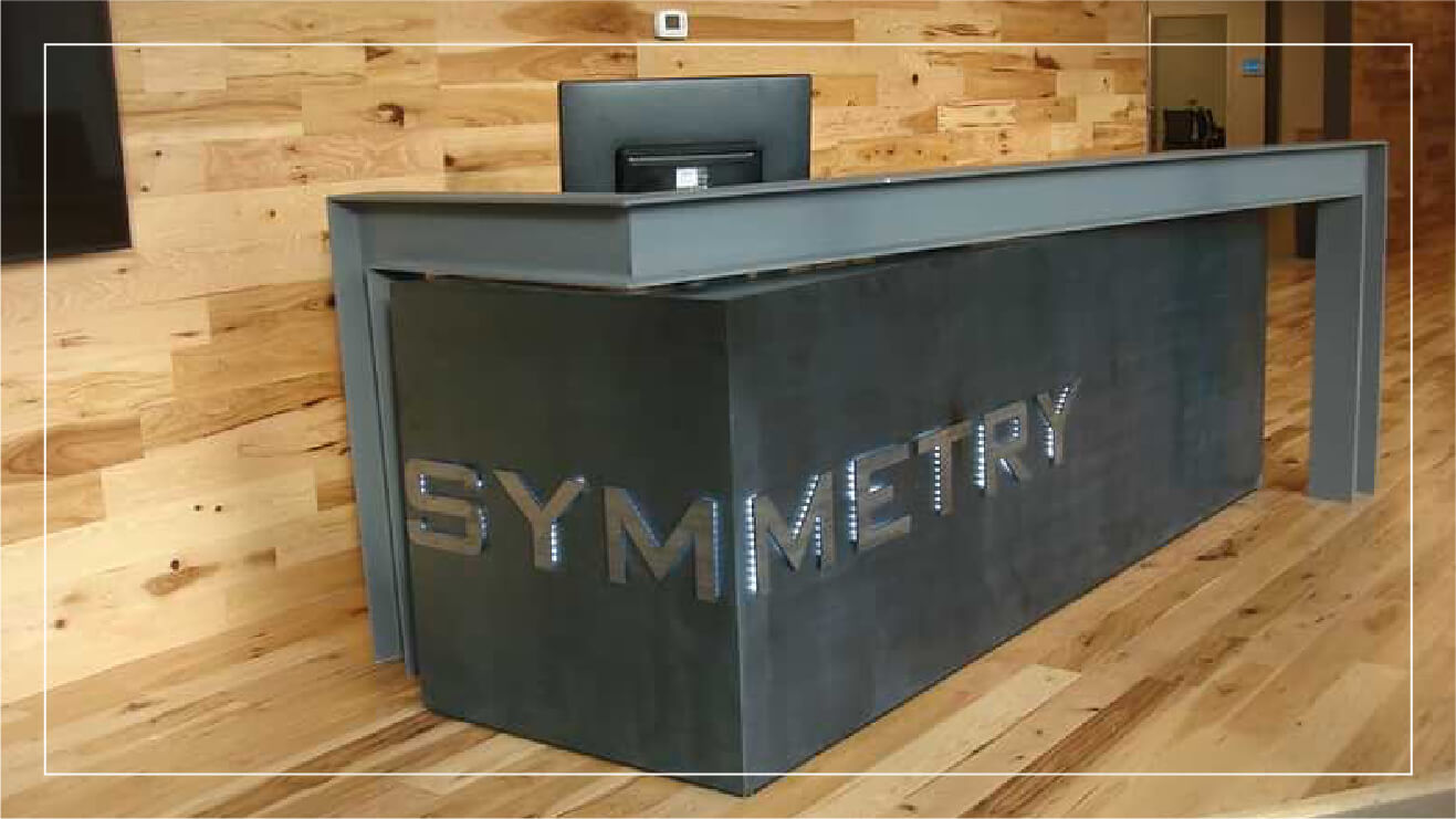 Example business sign made from cor-ten steel letters.