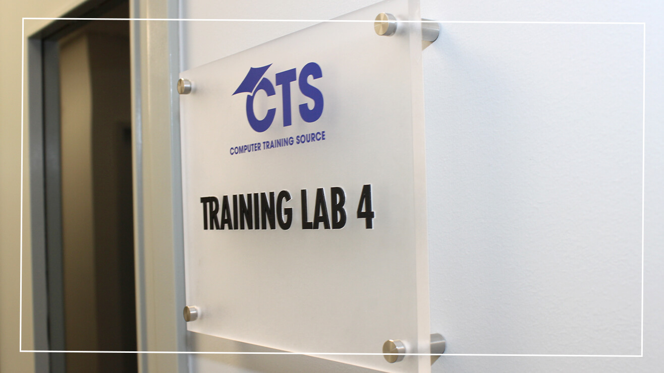 Example of consistent visual language on a wayfinding sign.