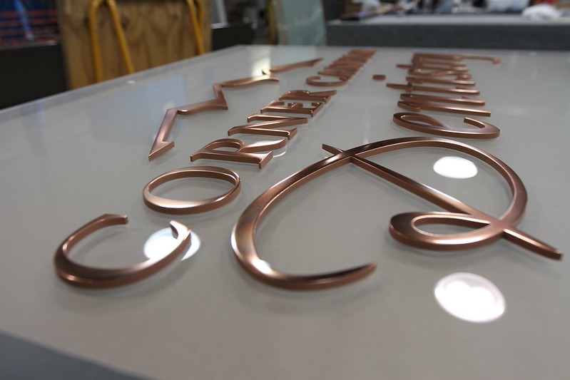 Copper letters sign