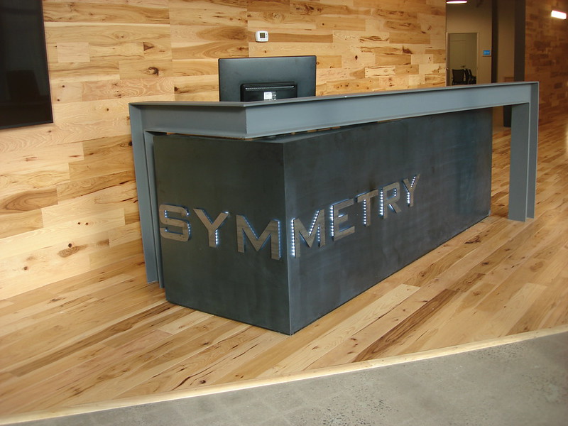 Corten steel letters with LED backlighting 