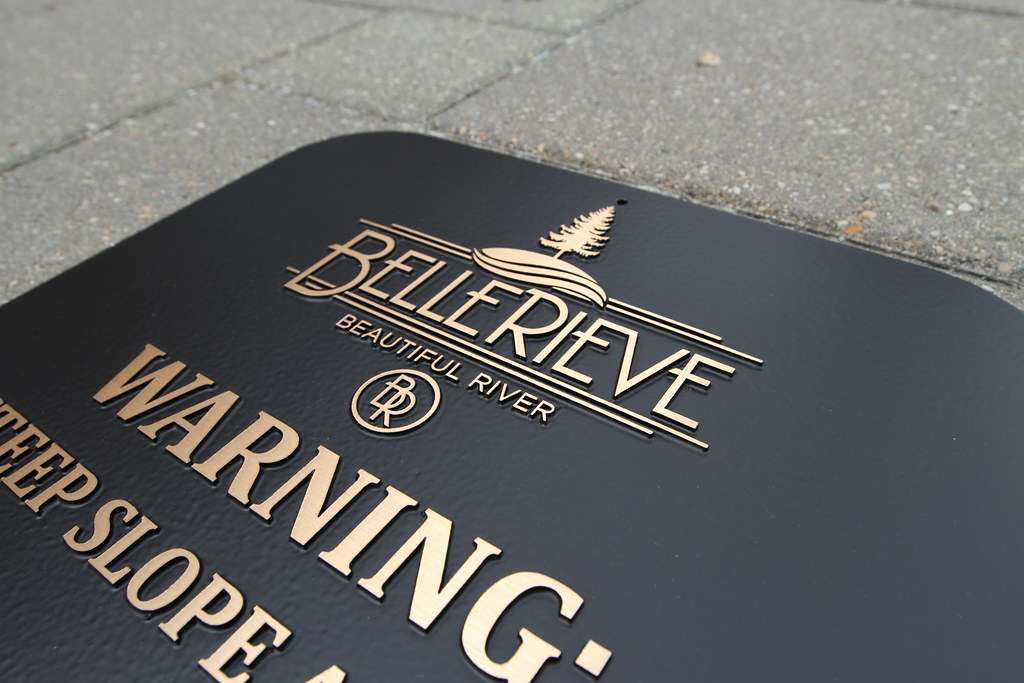Custom landscape signage bronze plaque
