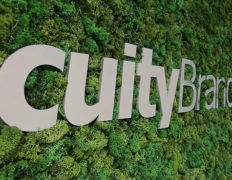 Cut Aluminum Logo Natural Brushed Finish 64" Overall Width 3/8" Thickness Material MOUNTING: Blind stud mounting with 1/4" sleeve spacers to "float" letters off the wall. Pattern included.