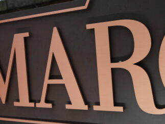 Cut Brushed Copper Logo Letters for customer outdoor panel sign