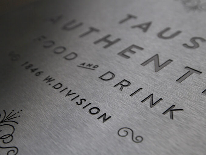 Etched Plaque in Zinc or Stainless Steel