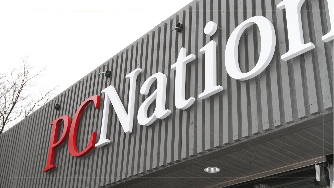 An example of fabricated aluminum letters.