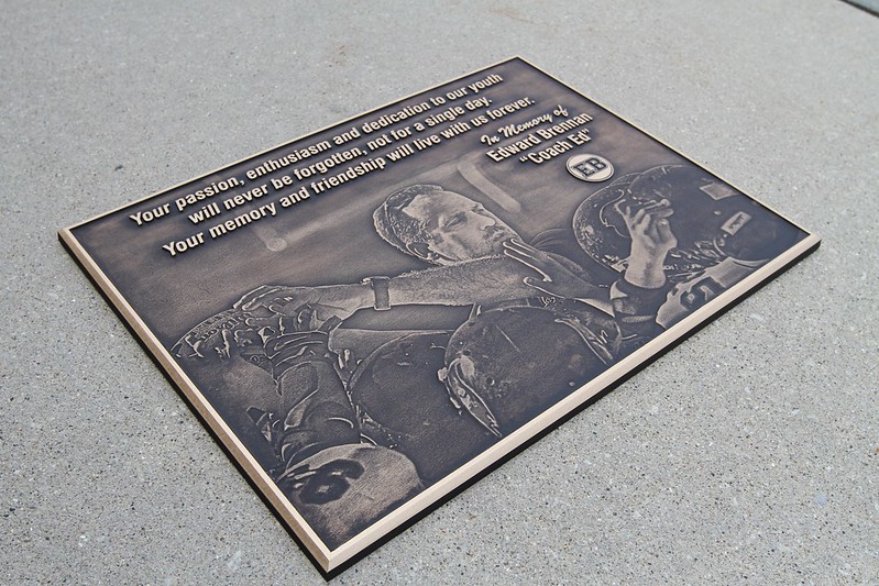 Photo relief collage plaque with full background image