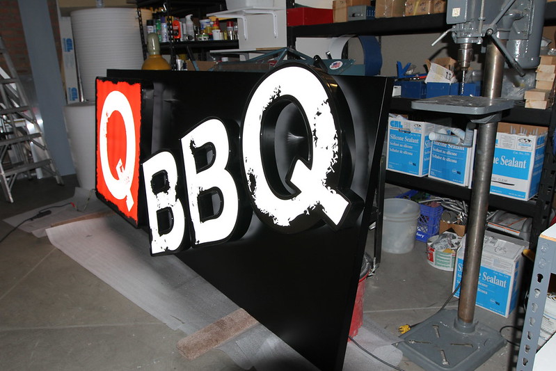 Exterior backlit restaurant signage 