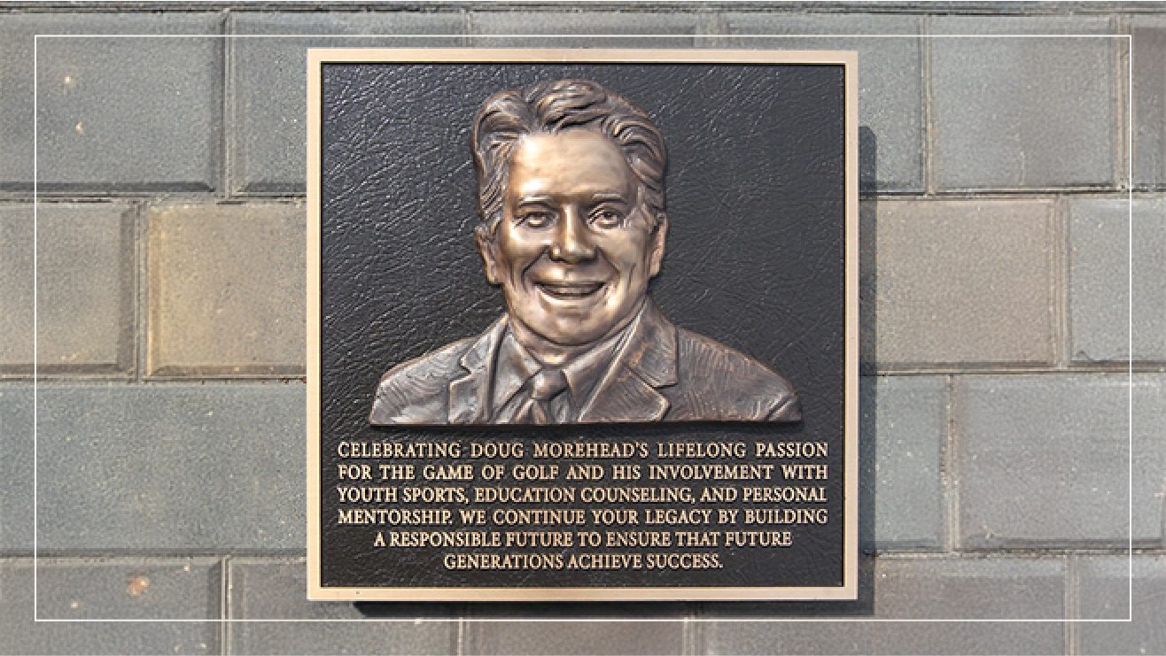 Example memorial plaque for Doug Morehead.