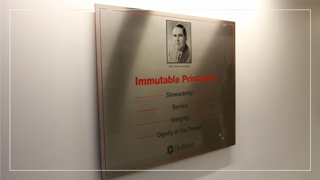 Example mission statement plaque created by Impact Signs.