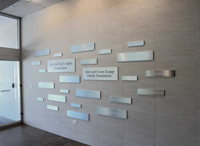 Stainless steel plaques dedicated to sponsors