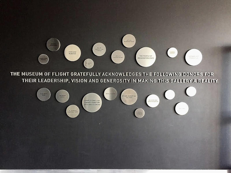 Donor wall with stainless steel plaques 