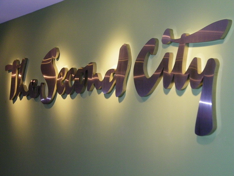 Stainless Steel Lobby Identity Signage The Second City Chicago