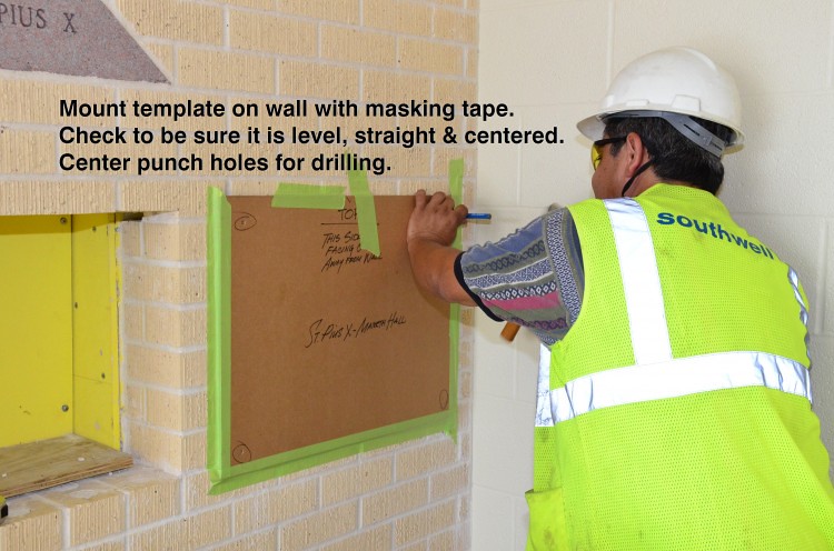 Image showing how to mount the template onto the wall