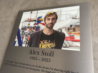 UV full color image on Etched Stainless Steel Plaque