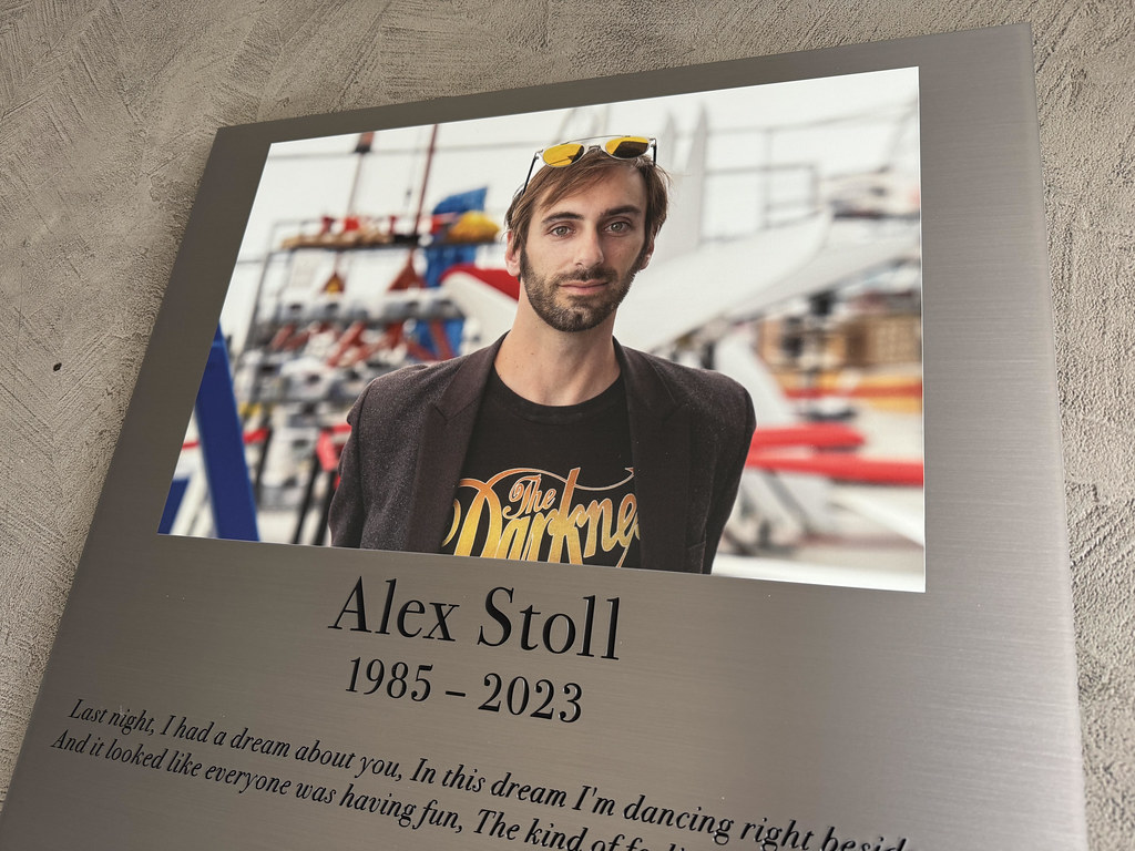 UV full color image on Etched Stainless Steel Plaque