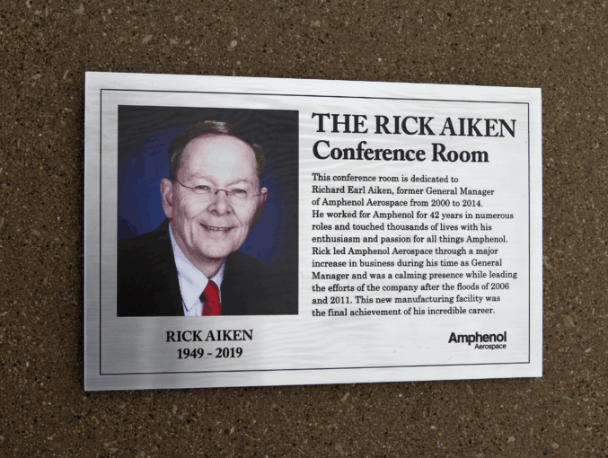 etched stainless steel plaque